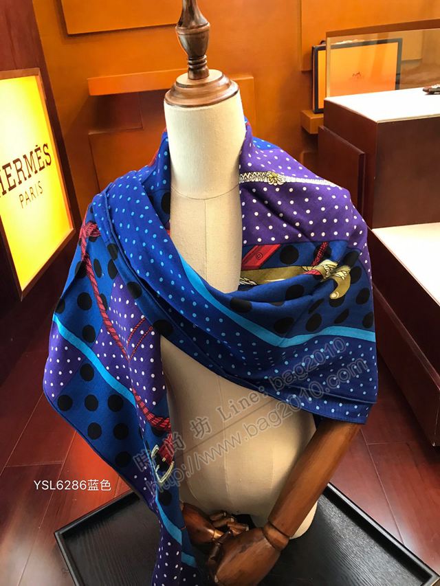 HERMES圍巾 最新款同步專櫃 愛馬仕真絲羊絨大方巾 經典百搭  llwj6738